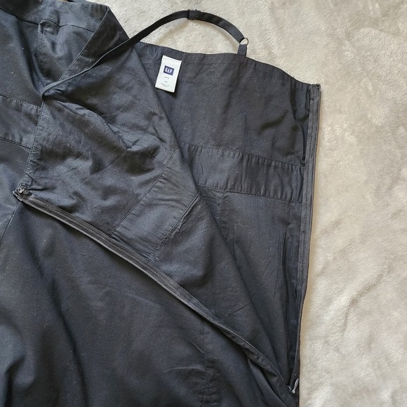 GAP Dress Women's Size 14 Black Pleated Hem A-Line Adjustable Straps Cotton LBD - Picture 3 of 7